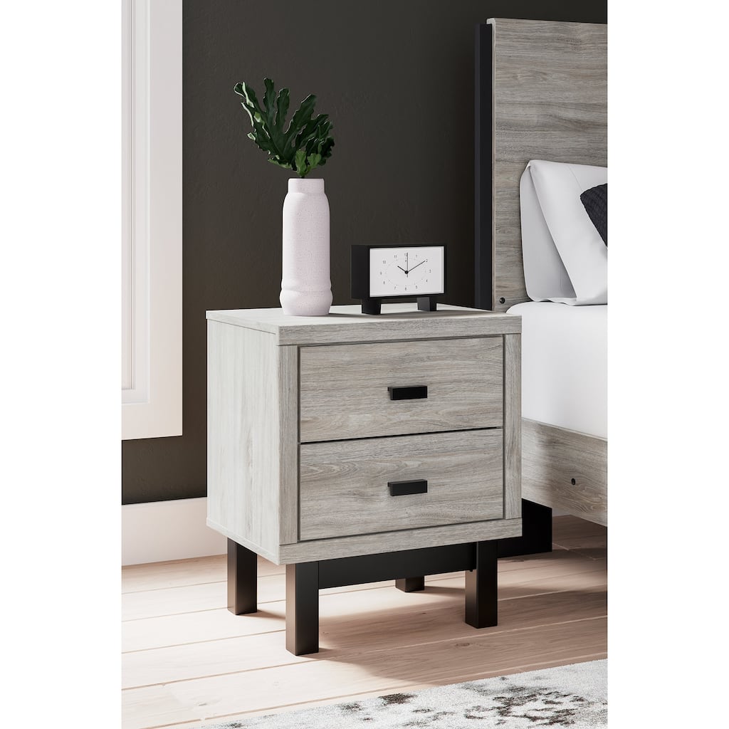 Signature Design by Ashley Vessalli Gray/Black Nightstand