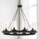 preview thumbnail 8 of 7, Acroma 10-light Farmhouse Black Wagon Wheel Chandelier