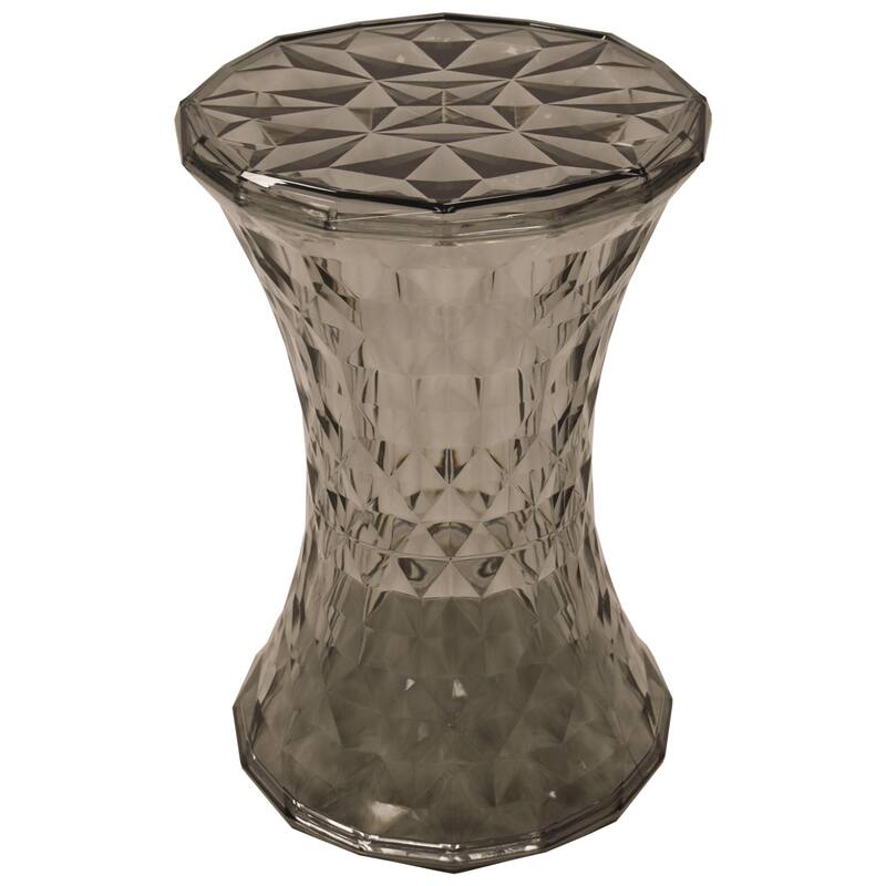 Plastic Side Table with a Diamond Pattern Design Clio Series