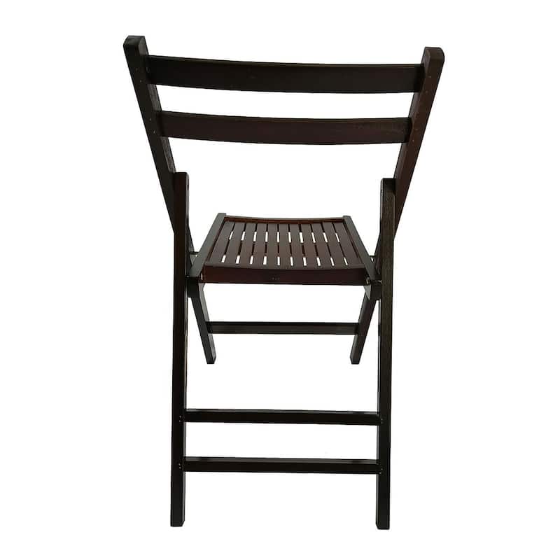4 Pack Wood Folding Chair with Slatted Seat
