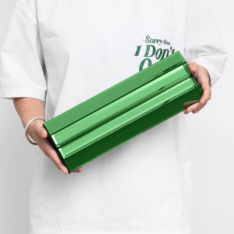 X-Shaped Handmade Mirrored Glass Table Vase