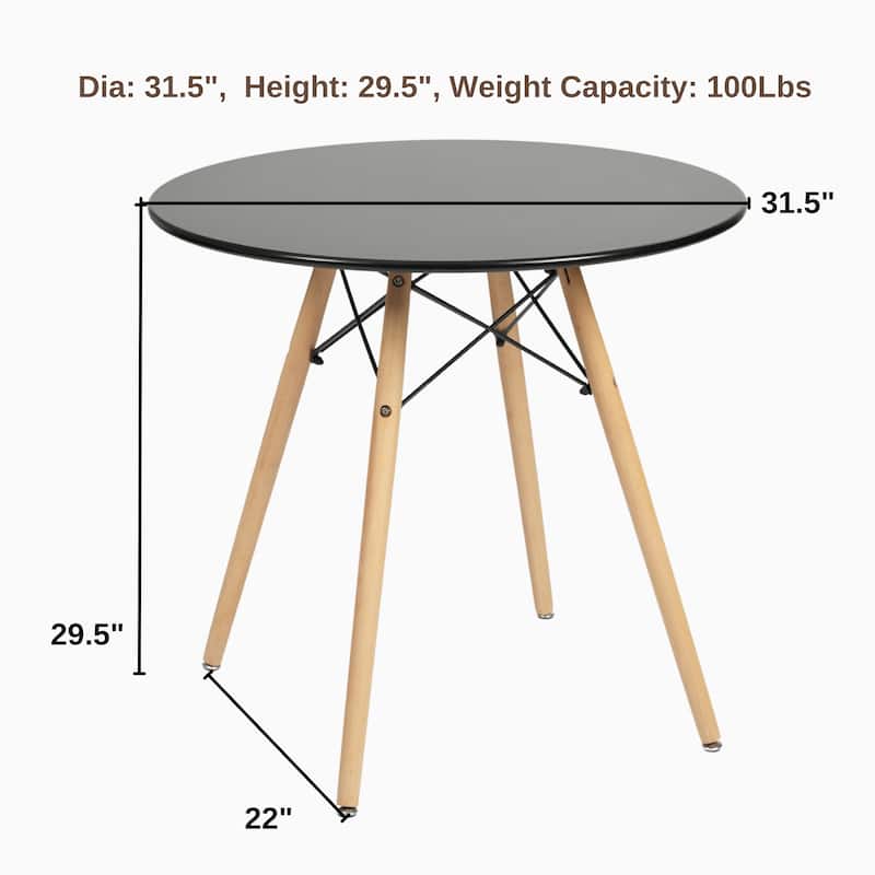 HomyLin 31.5" Round Dining Table Mid-Century Modern Coffee Table