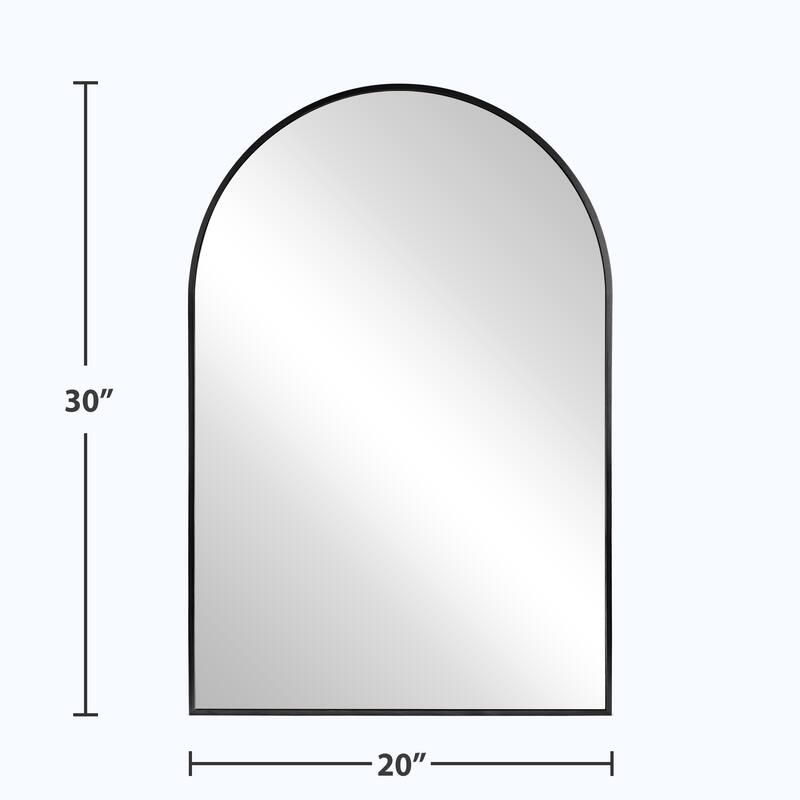 Arched Aluminum Alloy Framed Decorative Wall Mirror (2-Pieces)