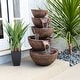 preview thumbnail 1 of 9, Alpine Corporation 34" Tall Outdoor 5-Tier Modern Bowl Cascading Waterfall Fountain with LED Lights