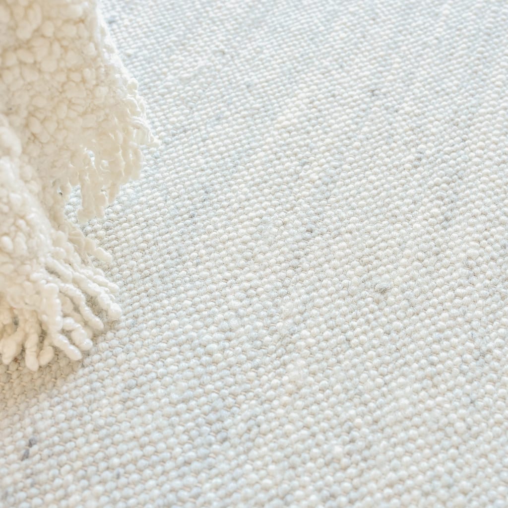 EXQUISITE RUGS Tocayo Flatweave New Zealand Wool Ivory/Light Blue Area Rug.