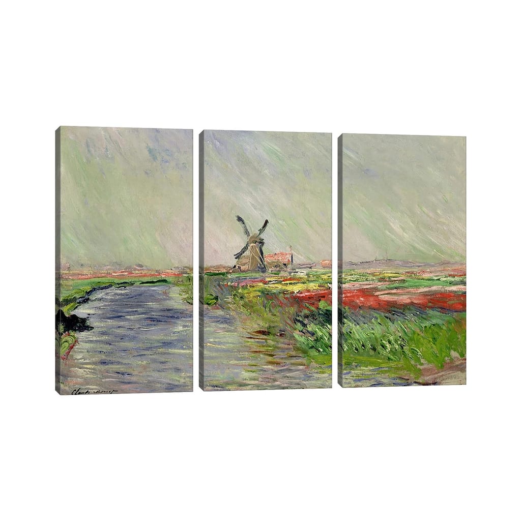 iCanvas "Tulip Field in Holland " by Claude Monet 3-Piece Canvas Wall Art Set