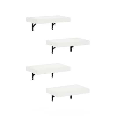 Furinno Tanna 15-Inch Wall Mounted Floating Display Shelves, Natural, Set of 4