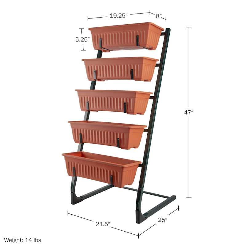 Raised Garden Beds - 5 Tier Vertical Garden Planter by Pure Garden (Terracotta) - 5-Tier