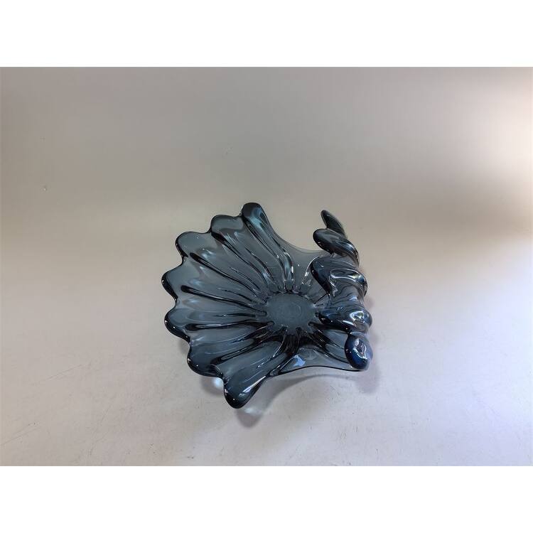 Modern Sculptural Glass Centerpiece Bowl Decorative Accent 14"x10"