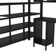preview thumbnail 14 of 15, Full Metal Loft Bed With Table Set And Wardrobe, Black
