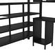 preview thumbnail 14 of 15, Multifunctional Design Metal Loft Bed With Table Set, Storage Stairs and Wardrobe, Full Size, Black