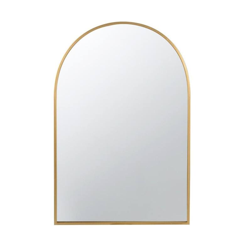 HomeRoots 36" Gold Arch Iron Framed Accent Mirror - 24' X '36' X '1