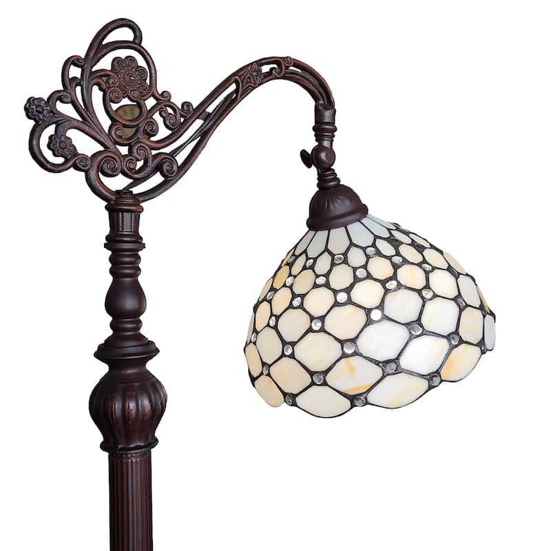 Tiffany Style 62-inch Jeweled Reading Floor Lamp Amora Lighting