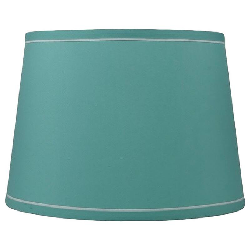 French Drum With White Trim Lampshade, 10" Top, 12" Bottom, 8.5" Slant