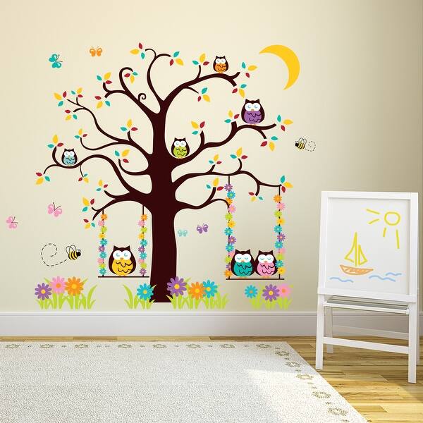 Walplus Nursery Owl Tree Peel And Stick Wall Sticker Wall Home Decor Overstock 31908611