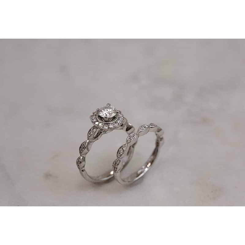 Annello by Kobelli 10K Gold Moissanite The Floral Spring Bridal Set (HI/VS, HI/I)