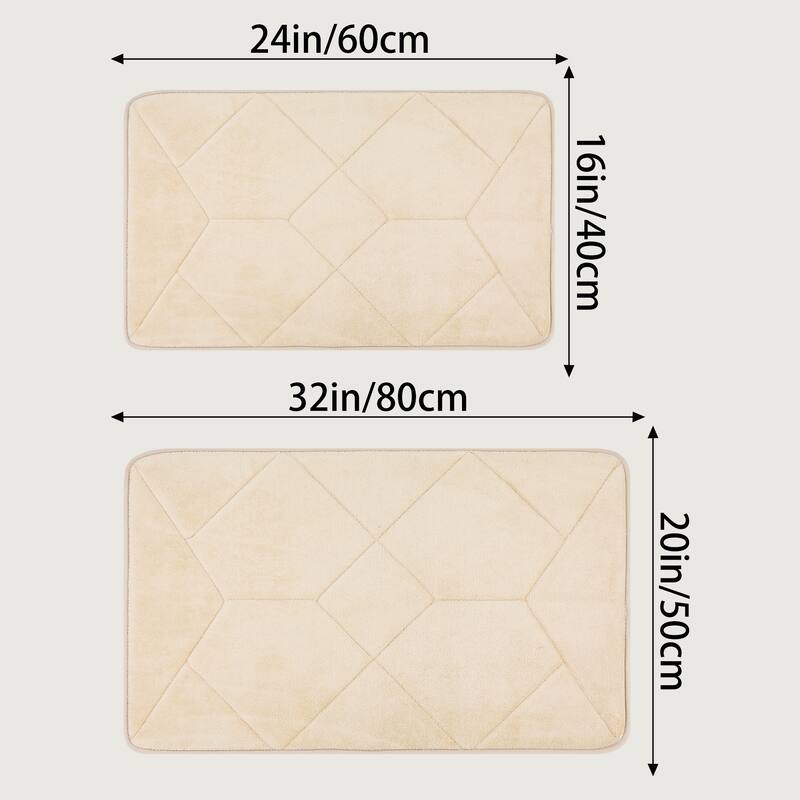 Memory Foam Absorbent Thick Bath mats Quick Dry Comfy Non Slip Home Floor Shower Rugs