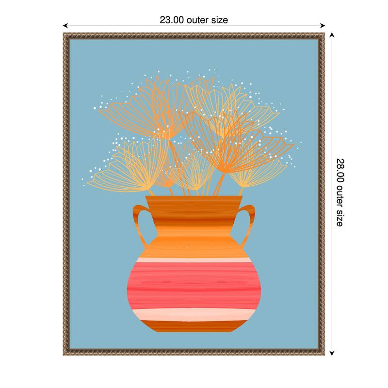 Potted Florals Boho No. 2 by Sannel Larson Framed Canvas Wall Art Print - 23 x 28 in