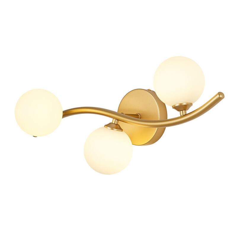 Versatile 3-Light White Glass Globe Wavy Ceiling Light Vanity Sconce