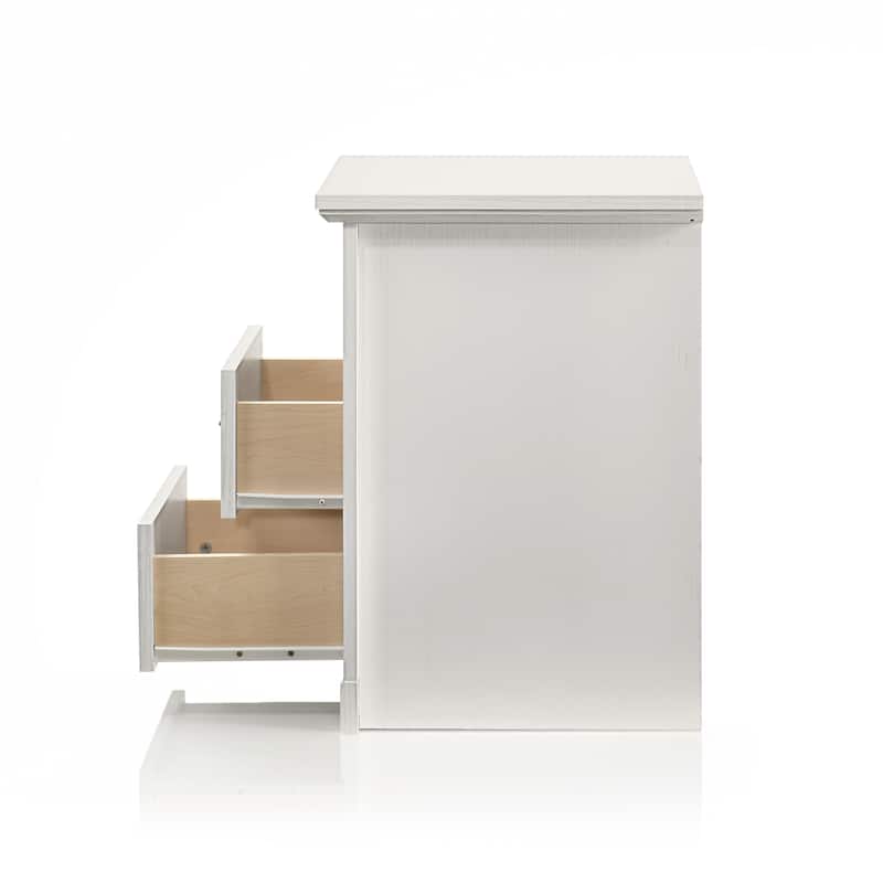 247 Shop At Home Marie 2-Drawer Set of 2 Nightstands with Open Storage Shelf