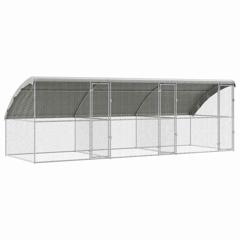 vidaXL Chicken Cage Silver 400/600/800 x 200 x 198.5 cm Galvanized steel