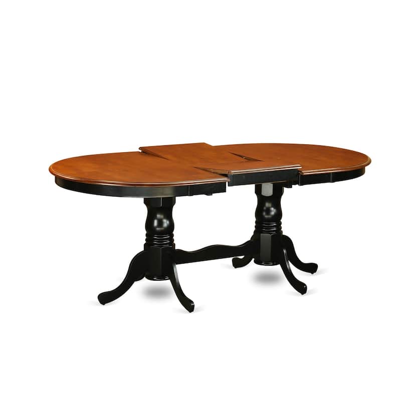 East West Furniture Dining Table Set Consist of an Oval Table with Butterfly Leaf and Dining Chairs (Chair Seat Type Options)
