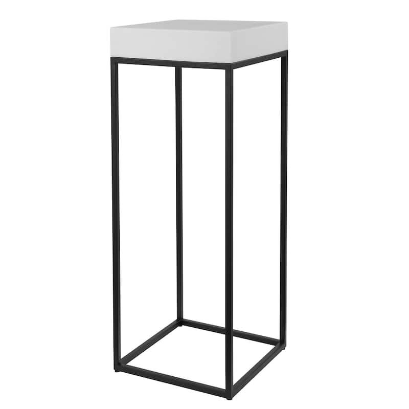 Uttermost Gambia 14" Wide Steel Side Table - White / Black