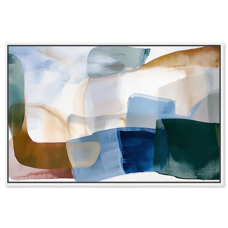 Contoured Calm I Canvas by Art Remedy - 30" x 20" - White