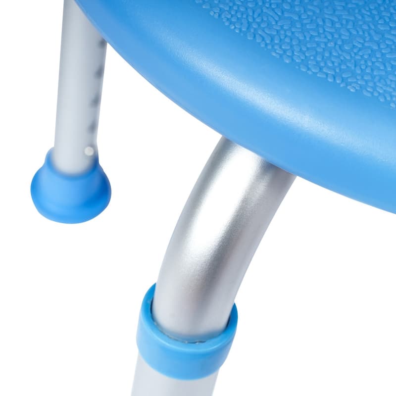 Tool-Free 300 Lb. Capacity, Adjustable White Bath & Shower Stool - 14.25"D x 14.25"W x 14" - 20.75"H