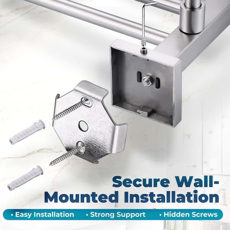 WOWOW Two Towel Holders Wall mounted Towel Rack