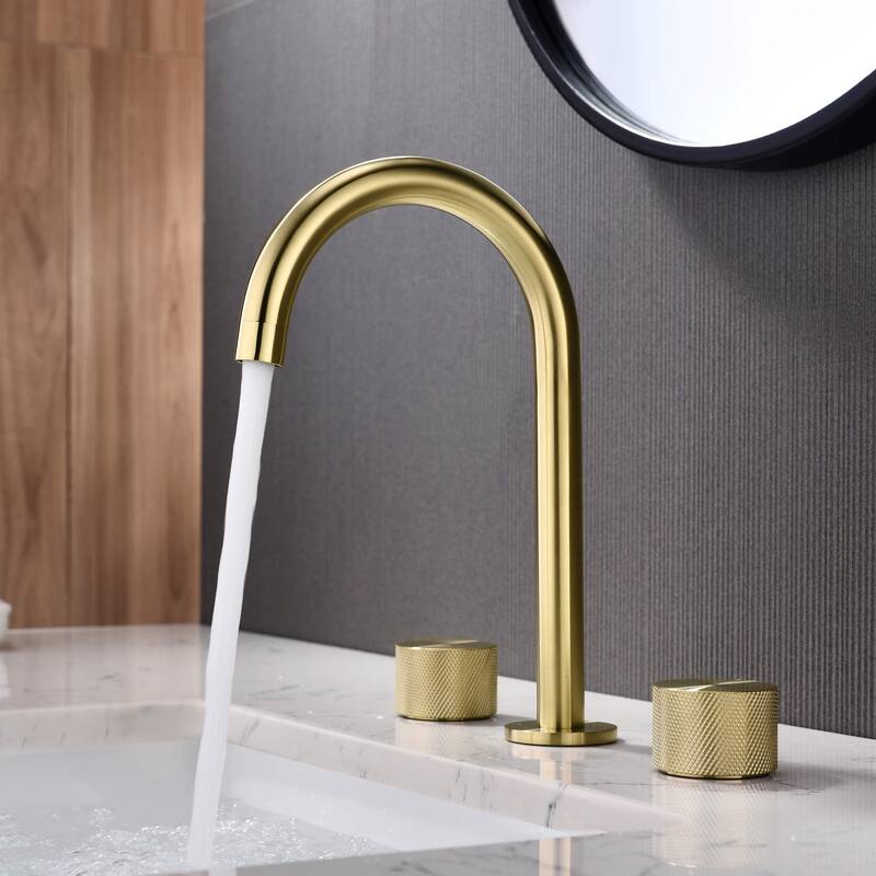 Circular X 8" Bathroom Sink Widespread Faucet with Drain Assembly