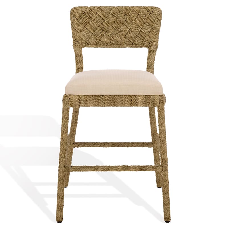 SAFAVIEH Couture Rosemarie Woven Seagrass Counter Stool - 21"W x 22"D x 39"H