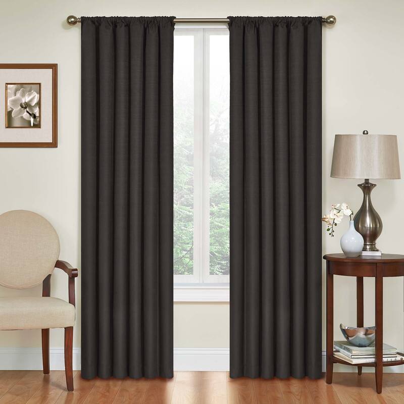 Eclipse Kendall Blackout Window Curtain Panel - 63 Inches - Black