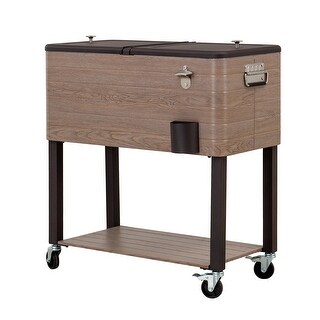 Shop Sunjoy 80 Quart Patio Cooler Cart Overstock 30722143