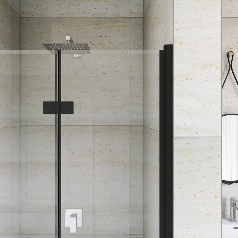 Bifold Framed Shower Door in Matte Black Finish