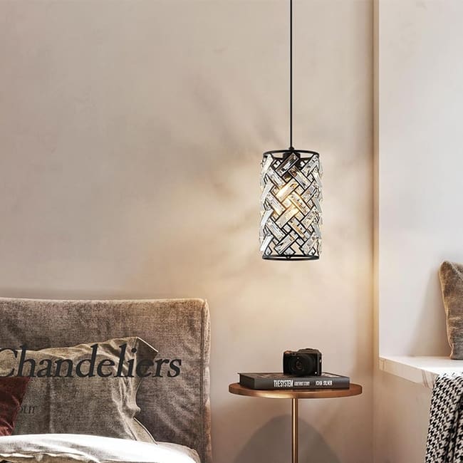 Farmhouse chandelier light black porch light crystal, metal pendant light