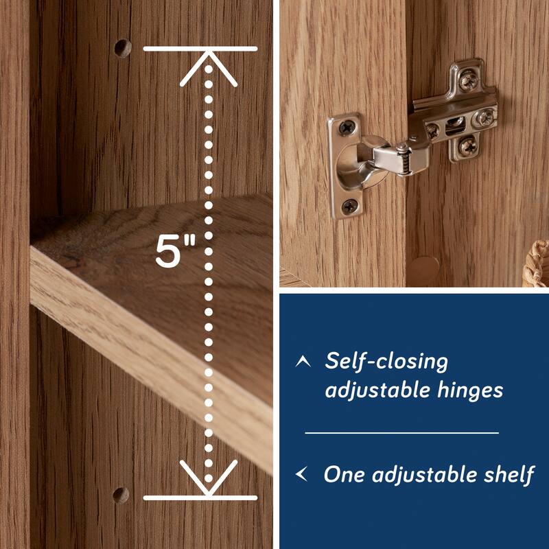 Wood Nightstand with File Drawer, Brown