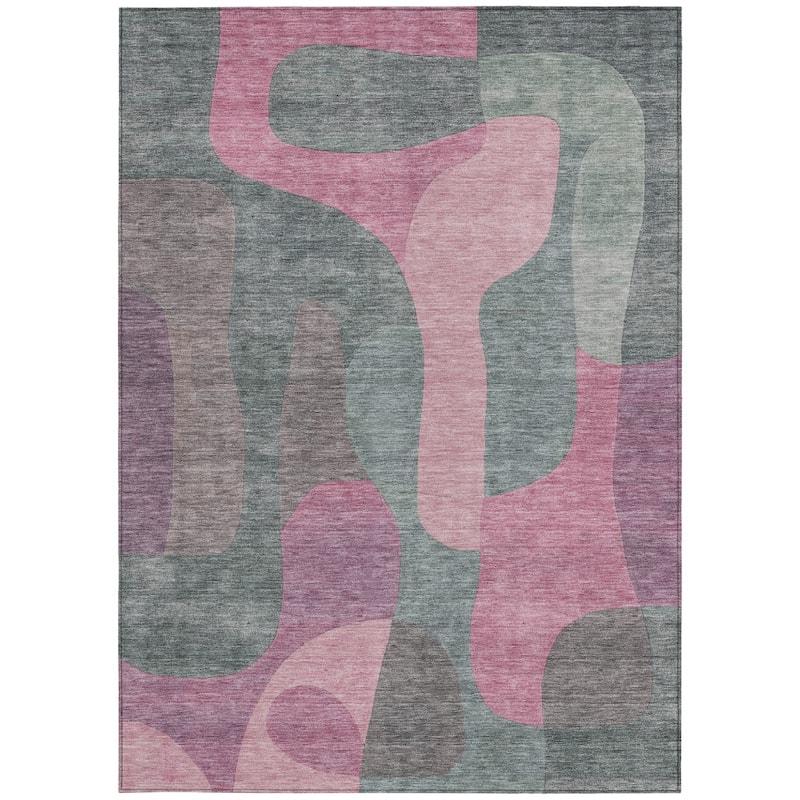 HomeRoots Abstract Transitional Rectangle Outdoor Rug