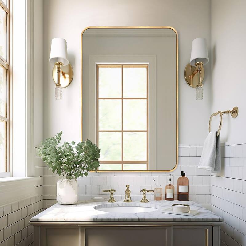 2 Pack Bathroom Rectangle Mirror Wall Mounted