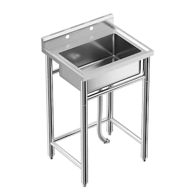 Free Standing Commercial Kitchen Sink, 28 Inch