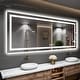 preview thumbnail 33 of 38, KIOTEE LED Mirror Lights Anti-Fog Frameless Bathroom Vanity Mirror in Tempered Glass 72x36