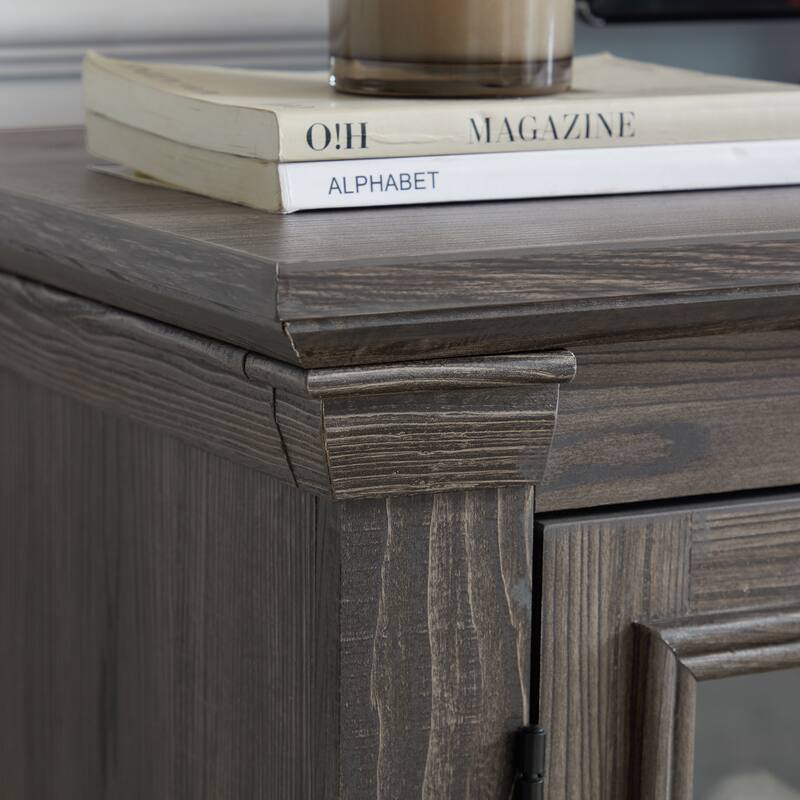 Farmhouse TV Stand with Storage, 2-Door Media Console, Barn Style Cabinet, Modern Entertainment Center, 60"