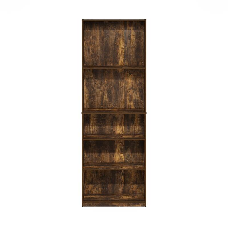71.2 in. Tall Pine Wood 5-Shelf Bookcase