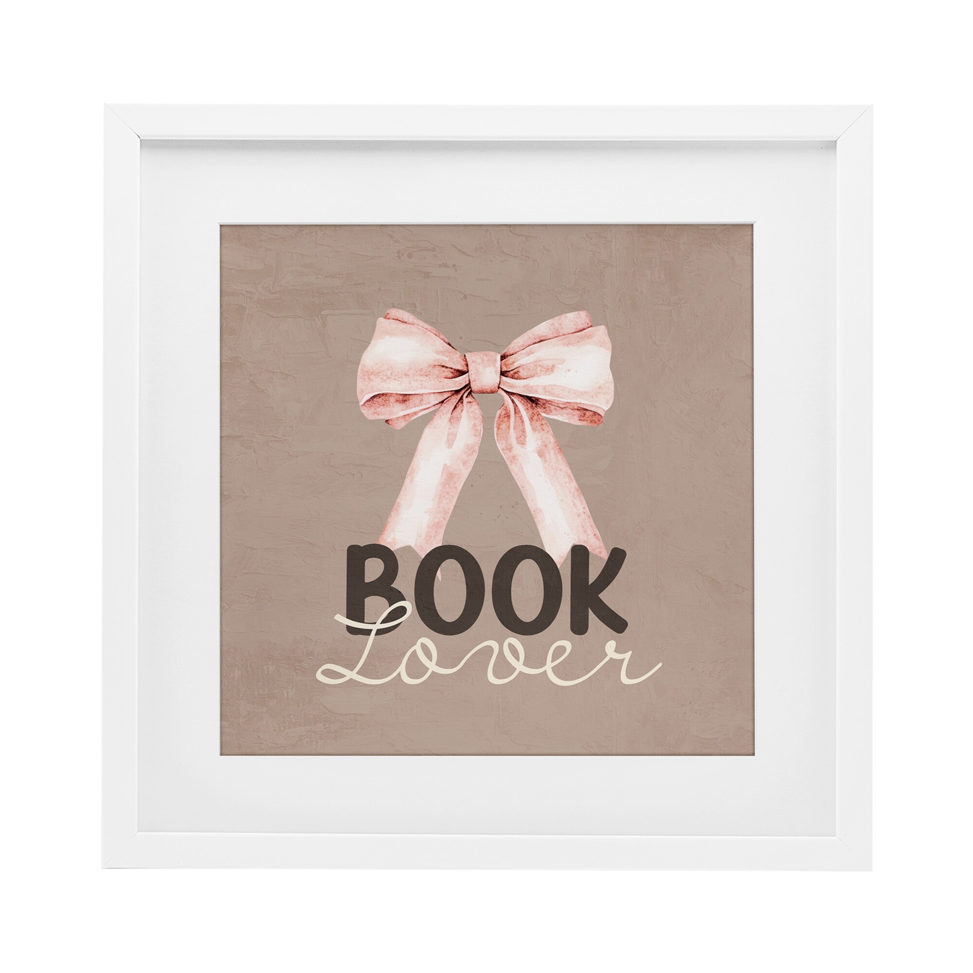 Stupell Book Lover with Bow Under Glass Framed Design By Kim Allen