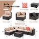 preview thumbnail 27 of 62, EROMMY 6/7 Piece Modular Outdoor Rattan Sofa Set, All-Weather Wicker Patio Furniture with Storage Table, Cushions & Pillows