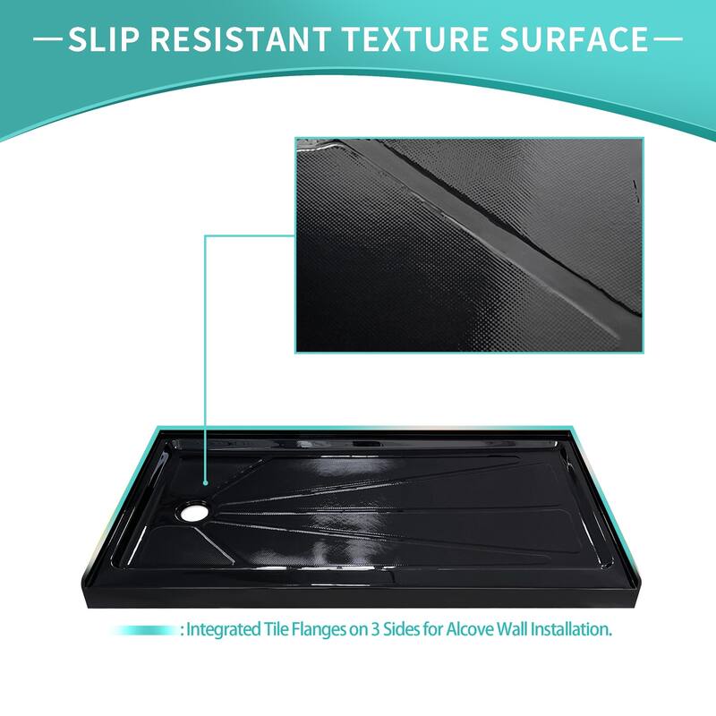 i-Homare 32" X 60" Left Drain Single Threshold Rectangular Shower Base