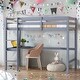 preview thumbnail 2 of 53, Loft Pine Wood Bed Frame with Safety Guardrail,Built-In Desk,Ladder,Twin Size