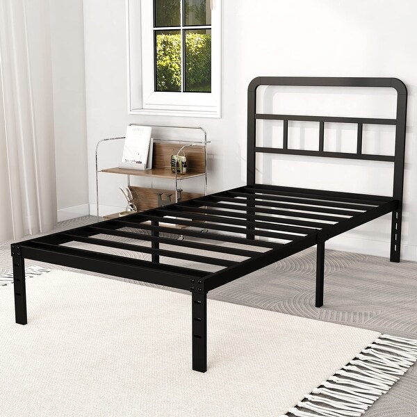 Metal twin bed frame with headboard hotsell
