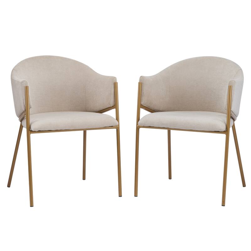 Christopher Knight Home - Victoria Velvet Upholstered Dining Chair Set with Gold Metal Frame