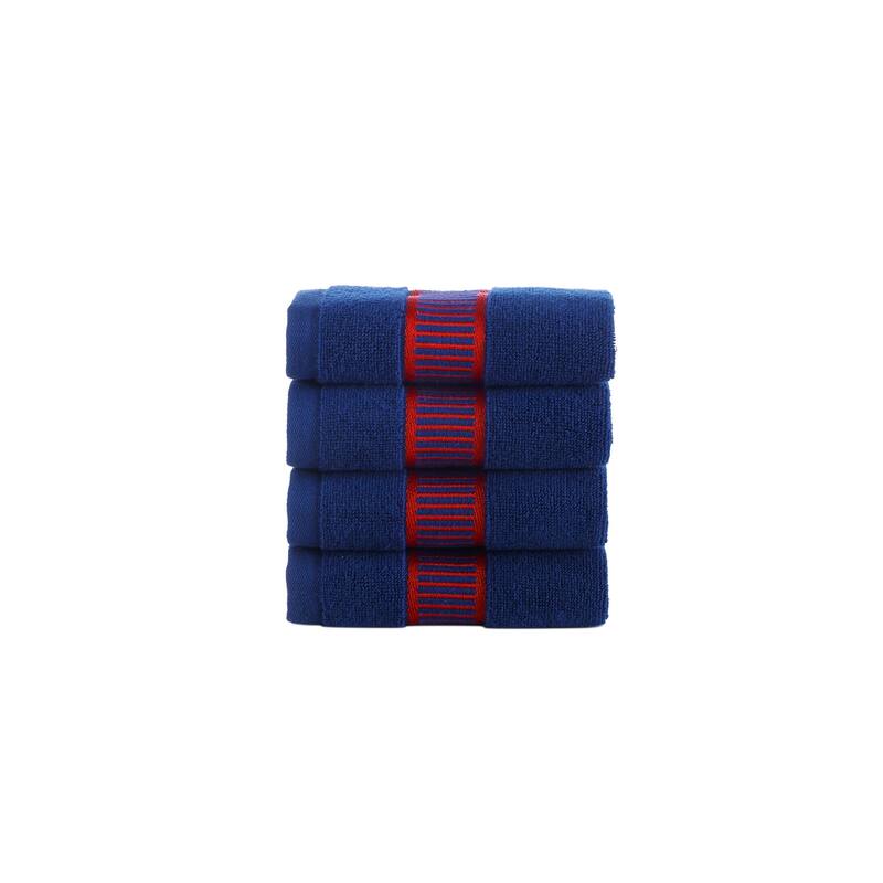 Brooks Brothers Fancy Border 4 pcs Wash Towels